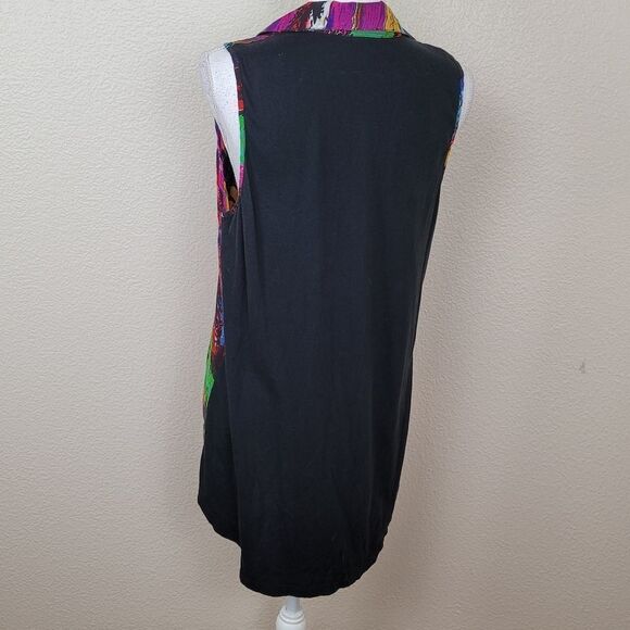 Chelsea & Theodore Paint Splash Print Sleeveless Blouse Size Medium (2569) - Picture 3 of 5